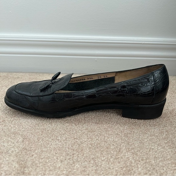 SALVATORE FERRAGAMO Crocodile Leather Loafers Size 10 Extra Narrow - Picture 10 of 15